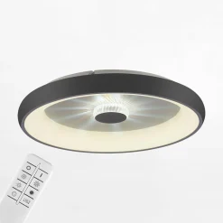 Paul Neuhaus Plafon LED 37W czarny VERTIGO z pilotem fi 61,5 cm