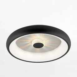 Plafony|Wszystkie Lampy Sufitowe|Paul Neuhaus Plafon LED 29W czarny VERTIGO z pilotem fi 46,5 cm