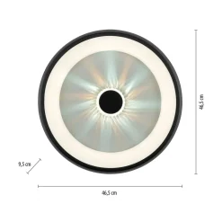 Plafony|Wszystkie Lampy Sufitowe|Paul Neuhaus Plafon LED 29W czarny VERTIGO z pilotem fi 46,5 cm