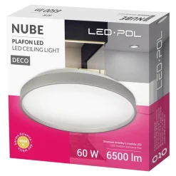 Plafony|Wszystkie Lampy Sufitowe|LED-POL Plafon LED 60W srebrny ORO NUBE