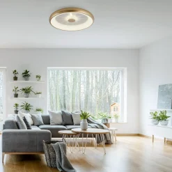 Plafony|Wszystkie Lampy Sufitowe|Paul Neuhaus Plafon LED 29W złoty VERTIGO z pilotem fi 46,5 cm