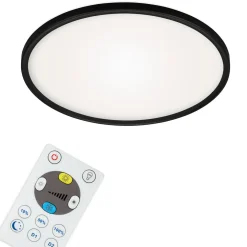 Plafony|Wszystkie Lampy Sufitowe| Plafon LED z pilotem czarny SLIM 42 cm