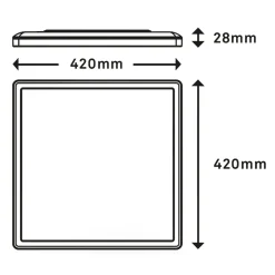 Plafon SLIM LED z pilotem czarno-biały 42x42 cm