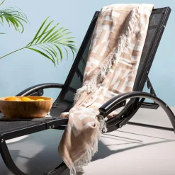 Texpol Pled z frędzlami beżowy MIRROR 150x200 cm