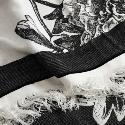 Ręczniki|Ręczniki|Texpol Pled z frędzlami czarny PEONIE 150x200 cm