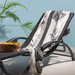 Ręczniki|Ręczniki|Texpol Pled z frędzlami czarny PEONIE 150x200 cm