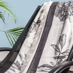 Ręczniki|Ręczniki|Texpol Pled z frędzlami czarny PEONIE 150x200 cm