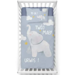 Dzieci Pościel bambusowa do łóżeczka NIEBIESKI SŁOŃ 100x135 cm