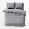 inny Pościel bawełniana adamaszek szara PURE 220x200 cm