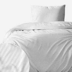 inny Pościel bawełniana adamaszek biała PURE 140x200 cm