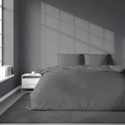 Pościele| Pościel bawełniana adamaszek ciemnoszara PURE 220x200 cm