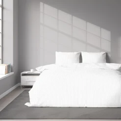 Pościel bawełniana adamaszek biała PURE 160x200 cm