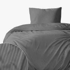 Pościele|inny Pościel bawełniana adamaszek ciemnoszara PURE 140x200 cm