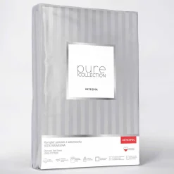 Pościele| Pościel bawełniana adamaszek jasnoszara PURE 160x200 cm