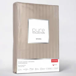 Pościel bawełniana adamaszek taupe PURE 160x200 cm