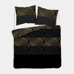 Pościele|inny Pościel bawełniana geometryczna czarna HOME SATIN 160x200 cm