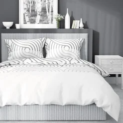 Pościele|inny Pościel bawełniana geometryczna biała HOME SATIN 220x200 cm