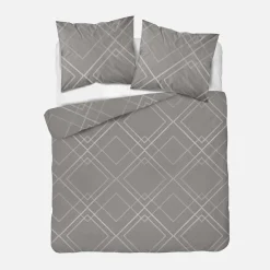 Pościele|inny Pościel bawełniana geometryczna, szara HOME SATIN 220x200 cm