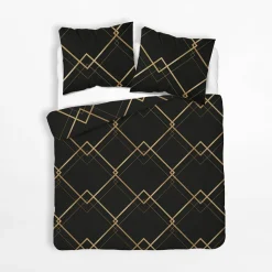 Pościele|inny Pościel bawełniana geometryczna czarna HOME SATIN 160x200 cm