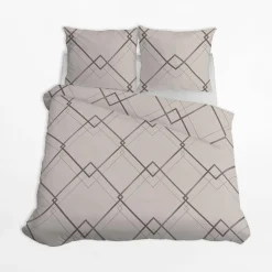 Pościele|inny Pościel bawełniana geometryczna kremowo-biała HOME SATIN 220x200 cm
