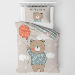 Dzieci Faro Pościel bawełniana LULULAND MIŚ BALONIK 140x200 cm