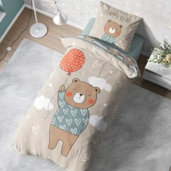 Dzieci Faro Pościel bawełniana LULULAND MIŚ BALONIK 140x200 cm