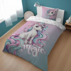Pościel Dla Dzieci|Pościele|inny Pościel bawełniana młodzieżowa JEDNOROŻEC 160x200 cm