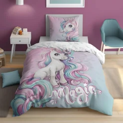 Pościel Dla Dzieci|Pościele|inny Pościel bawełniana młodzieżowa JEDNOROŻEC 160x200 cm