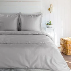 Pościele|Eurofirany Pościel bawełniana srebrna RETRO 220x200 cm