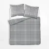 inny Pościel bawełniana szara w kratkę PERKAL 160x200 cm
