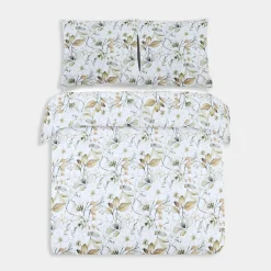 inny Pościel bawełniana w białe kwiaty LETICIA 160x200 cm