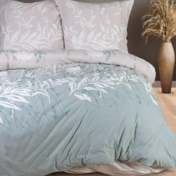 Darymex Pościel bawełniana w białe liście JERSEYLOVE 160x200 cm