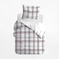 Pościel Dla Dzieci|Pościele|inny Pościel bawełniana w czerwono-niebieską kratę BOHOO 140x200 cm