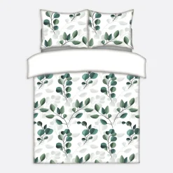 inny Pościel bawełniana w eukaliptusy LINETTE 220x200 cm