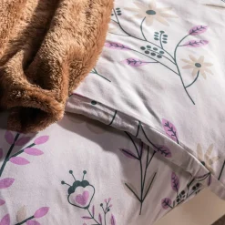 Pościele|Darymex Pościel bawełniana w fioletowe rośliny JERSEYLOVE 160x200 cm