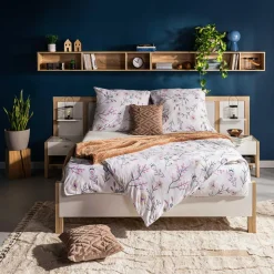 Pościele|Darymex Pościel bawełniana w fioletowe rośliny JERSEYLOVE 160x200 cm