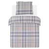 Pościele| Pościel bawełniana w kratkę szara SPENCER 140x200 cm