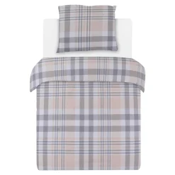 Pościele| Pościel bawełniana w kratkę szara SPENCER 140x200 cm