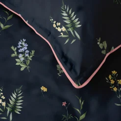 Pościele|inny Pościel bawełniana w kwiaty czarna PERKAL 160x200 cm