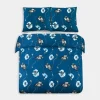 inny Pościel bawełniana w kwiaty niebieska LETICIA 160x200 cm