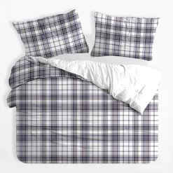 Pościele|inny Pościel bawełniana w szarą kratę BOHOO 220x200 cm