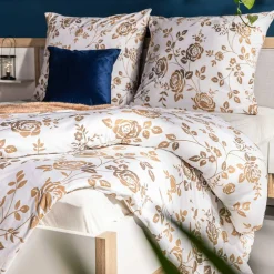 Pościele|Darymex Pościel bawełniana w złote róże JERSEYLOVE 160x200 cm