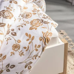 Pościele|Darymex Pościel bawełniana w złote róże JERSEYLOVE 160x200 cm