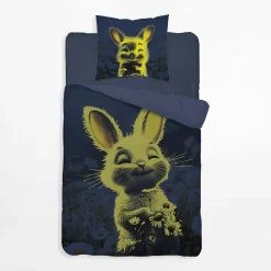 inny Pościel świecąca w ciemności, wzór królika, FLUO 140x200 cm