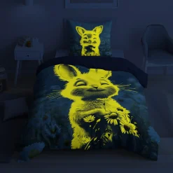 Pościele|inny Pościel świecąca w ciemności, wzór królika, FLUO 160x200 cm