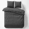 Pościel z makosatyny ciemnoszara PURE 160x200 cm