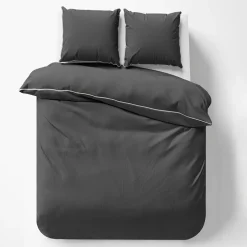 Pościel z makosatyny ciemnoszara PURE 160x200 cm