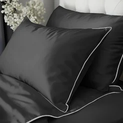 Pościel z makosatyny ciemnoszara PURE 160x200 cm
