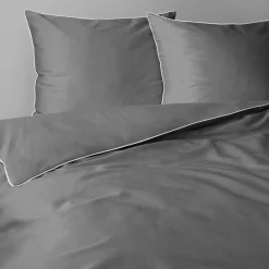 Pościel z makosatyny szara PURE 160x200 cm