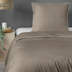 Pościel z makosatyny taupe PURE 140x200 cm